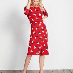 Boden Lottie Ruched Jersey Dress J0045 Small Bloom